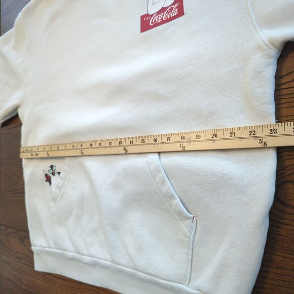 Coca-Cola Hoodie White Sweatshirt Large‎ Penguin Tropical Polar Bear - Picture 9 of 16